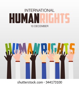 Human Rights Day, poster, quotes, vector template