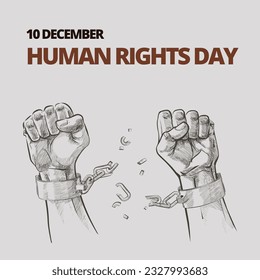 Human Rights Day poster, vector Illustration