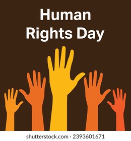 Afiche del Día de los Derechos Humanos. Ilustración vectorial del Día Internacional de los Derechos Humanos.