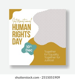 Human rights day social media post banner and square flyer or poster template design