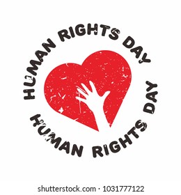 Human Rights Day Stamp Vector