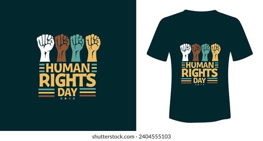 Human Rights Day T-Shirt Design Vector Illustration.