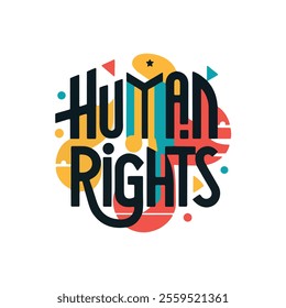 Human Rights Day Typography with Bear Silhouette Designs