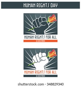 Human Rights Day, vector, editable, can be used as a postcard, emblem, sticker, banner etc.