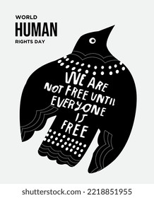 Human Rights Day web banner for social equality, Human Rights Day concept, International Human Rights day illustration for global equality and peace with colorful people hand prints, social diversity 