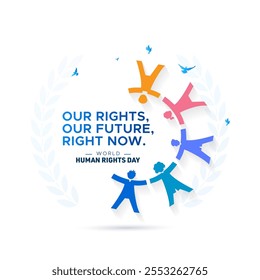 Human rights day. world, International and Community People rise-up for human rights. Vector post design.