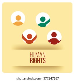 Human Rights Design over yellow color background