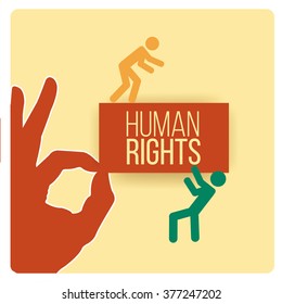 Human Rights Design over yellow color background