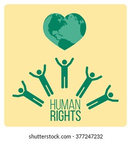 Human Rights Design over yellow color background