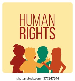 Human Rights Design over yellow color background