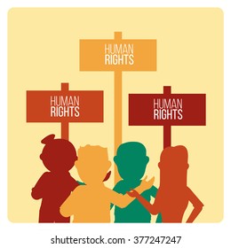 Human Rights Design over yellow color background