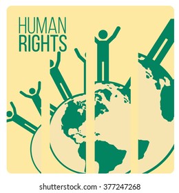 Human Rights Design over yellow color background