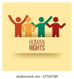 Human Rights Design over yellow color background