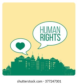 Human Rights Design over yellow color background