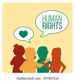Human Rights Design over yellow color background