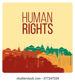 Human Rights Design over yellow color background