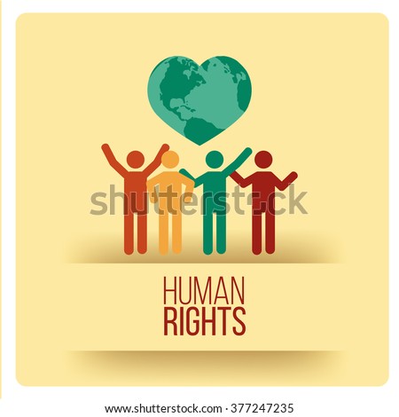 Human Rights Design over yellow color background