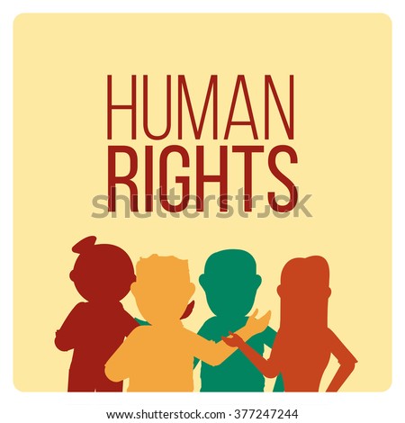 Human Rights Design over yellow color background