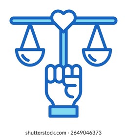 Human Rights Icon Blue Vector Illustration