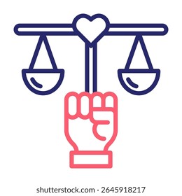 Ilustração do vetor de cor do ícone de direitos humanos