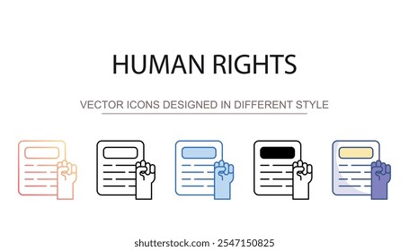 Menschenrechts-Symboldesign auf weißem Hintergrund, Stockgrafik