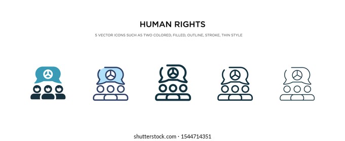 human rights icon in different style vector illustration. two colored and black human rights vector icons designed in filled, outline, line and stroke style can be used for web, mobile, ui