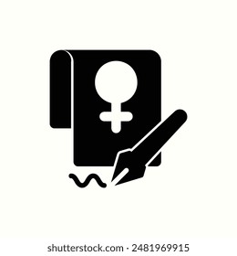 human rights icon, isolated womens day theme icon in glyph style