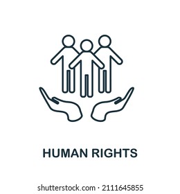 Human Rights icon. Line element from human rights collection. Linear Human Rights icon sign for web design, infographics and more.