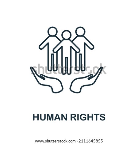 Human Rights icon. Line element from human rights collection. Linear Human Rights icon sign for web design, infographics and more.