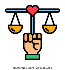 Ícone de Direitos Humanos - Ilustração do Vetor de Cores Lineares