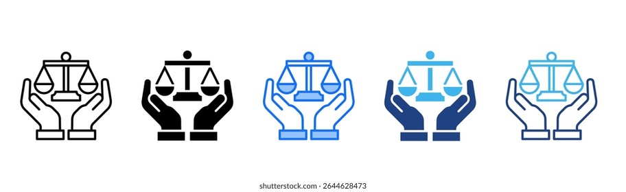 Human Rights icon set multiple style collection