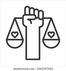 Human Rights Icon Vector Illustration Outline Style