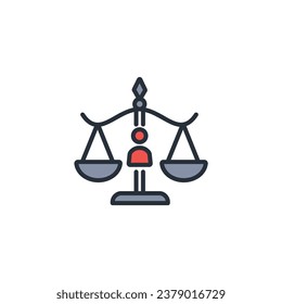 human rights icon icon. vector.Editable stroke.linear style sign for use web design,logo.Symbol illustration.