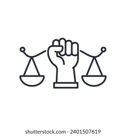 Human Rights icon. vector.Editable stroke.linear style sign for use web design,logo.Symbol illustration.