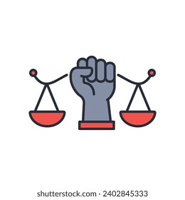 Icono de Derechos Humanos. vector.Curso editable.Signo de estilo lineal para uso de diseño web,logotipo.Ilustración de símbolo.
