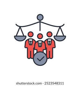 human rights icon. vector.Editable stroke.linear style sign for use web design,logo.Symbol illustration.