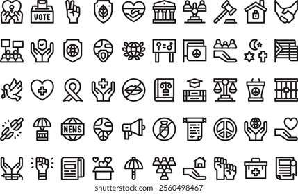 Human rights icons High-Quality Vector Icons Collection with Editable Stroke. Ideal for Professional and Creative Projects.