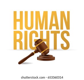 human rights law hammer illustration design graphic over white
