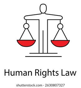 Human Rights Law vector Icon design Representing Global Justice