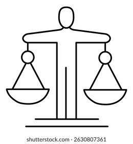 Human Rights Law vector Icon design Depicting Legal System