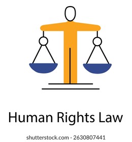 Lei de Direitos Humanos vetor Design de ícones simbolizando o quadro legal