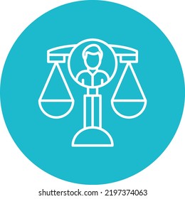 Human Rights line circle icon vector image. Can also be used for web apps, mobile apps and print media.