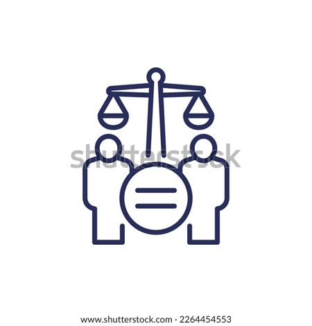 human rights line icon on white