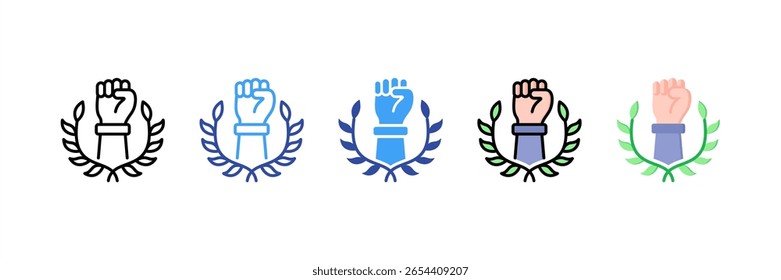 Conjunto de Ícones de Vários Estilos de Direitos Humanos