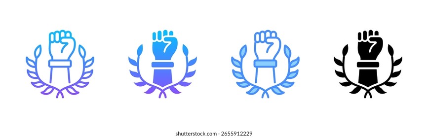 Conjunto de Ícones de Vários Estilos de Direitos Humanos