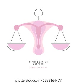 Human rights. Reproductive justice. Feminist activism. Women health. Simple creative flat illustration. Vector file.