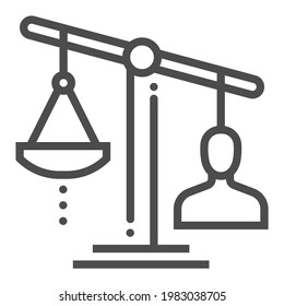 Human rights square line vector icon.