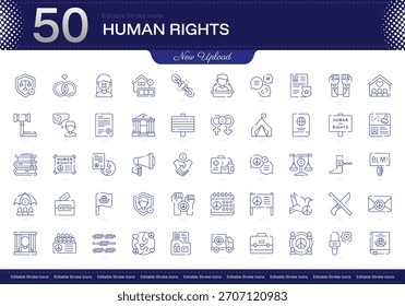 Human Rights stroke icon. Human Rights line icon set. editable stroke icon pack. Line, Thin, Linear Style Icon Bundle. Fully Customizable