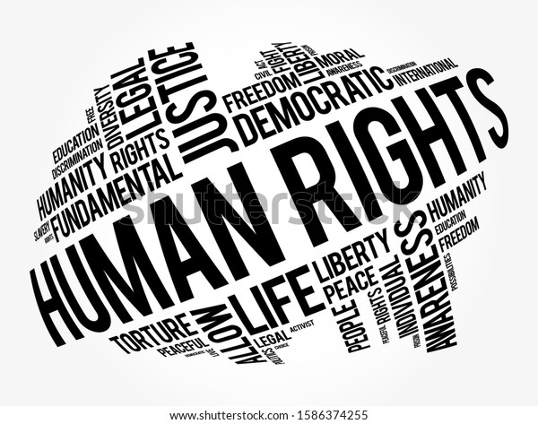 Human Rights Word Cloud Collage Social Stock Vector Royalty Free 1586374255