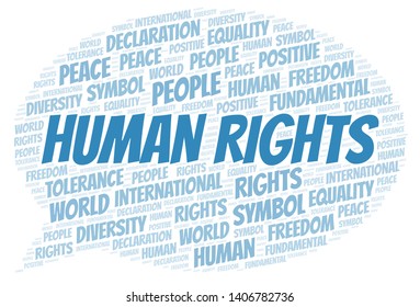 Human Rights word cloud. Wordcloud made with text only.